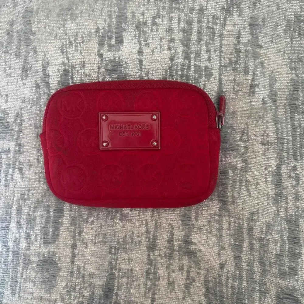 Y2k michael kors red scuba purse/coin purse